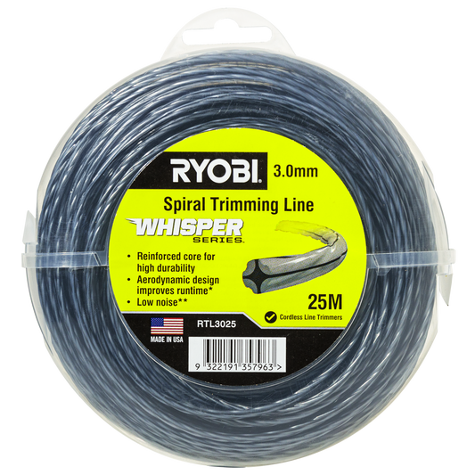 Ryobi Whisper Series 3mm x 25m Spiral Trimming Line