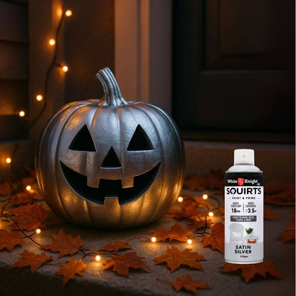 White Knight Squirts Silver Satin Spray Paint - 310g