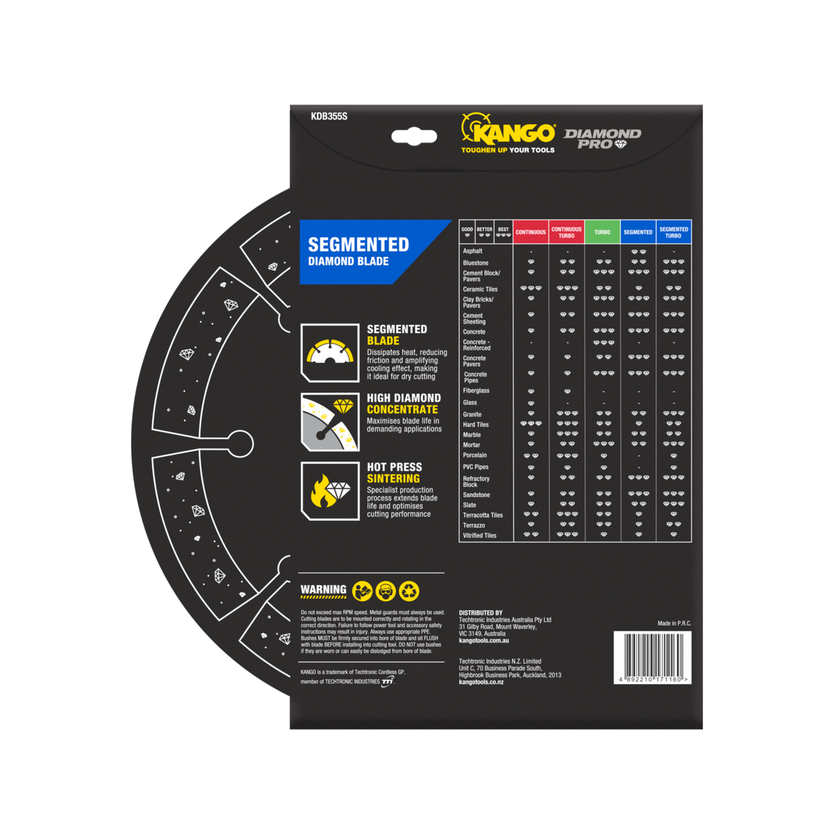 Kango Segmented Diamond Saw Blade - 350mm - Diamond - Dry/Wet Cutting