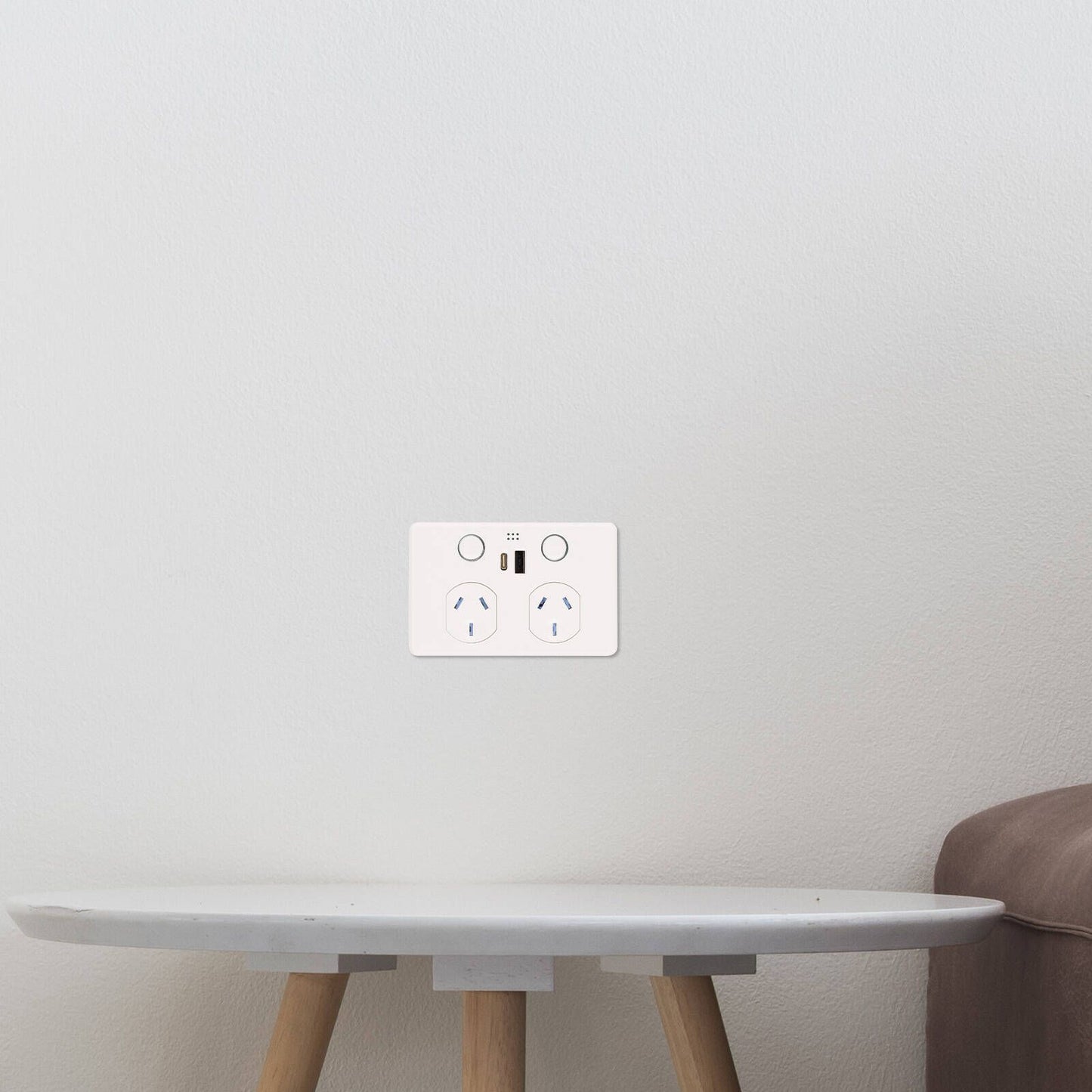 Deta Grid Smart Double Power Point - 50 x 74 x 115mm - White