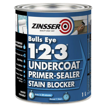 Zinsser Bulls Eye 1-2-3 Primer Sealer Stain Blocker - 1L - White