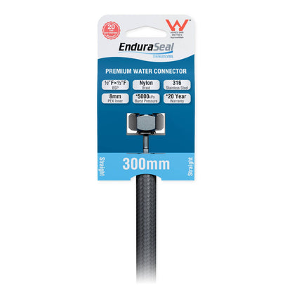 Enduraseal Silver Flexible Braided Water Connector - 300mm