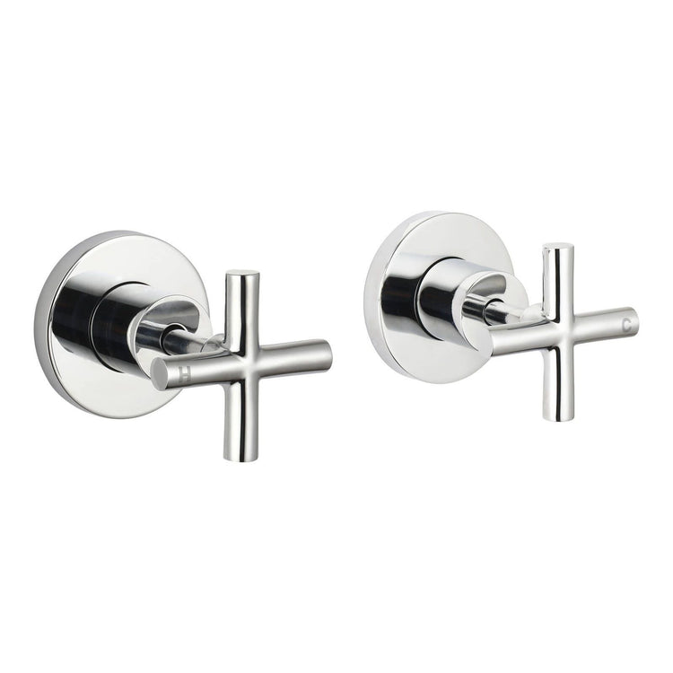 Mondella Resonance Chrome 1 2 Turn Cross Handle Wall Top Assembly Set Chrome