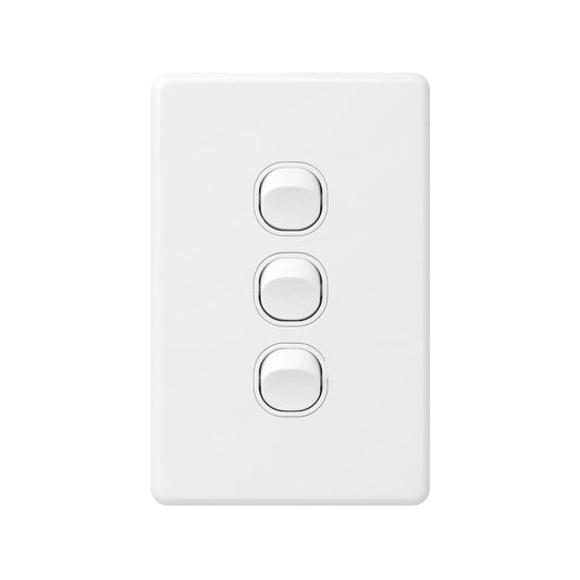 Deta X6 White Triple Vertical Switch - 3 Gang