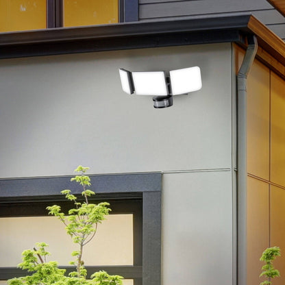 Brilliant Black Fortress Triple Security Light - 45W - 3000 Lumens