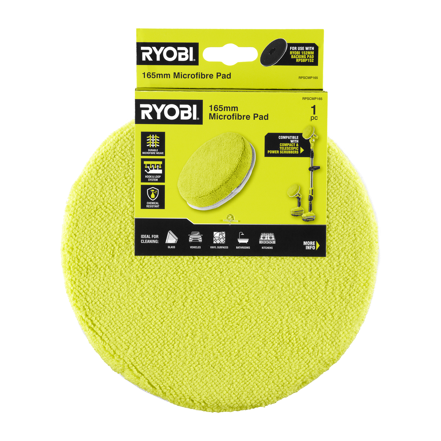 Ryobi Microfibre Cloth Cleaning Pad - 165mm