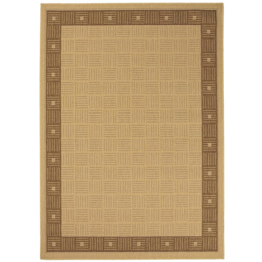 Hufflett Ceduna 200 x 285cm Bone Border Polypropylene Rug Flat Weave