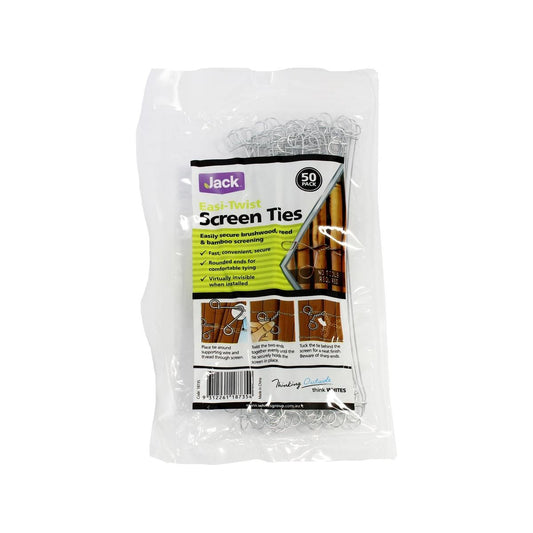 Jack Easi-Twist Screen Ties - 50 Pack - 1mm Galvanised Steel - Secure Fit