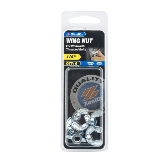 Zenith Wing Nuts - 1/4" - 6 Pack