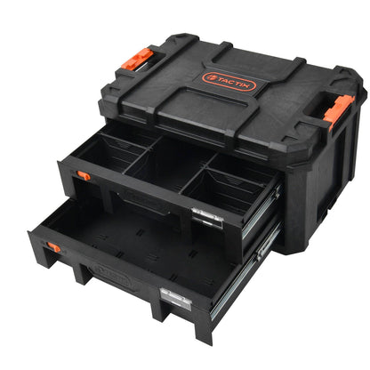 Tactix Modular Tool Chest - 2 Drawer - 528 x 288 x 349mm - Black