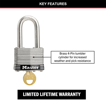 Master Lock 44mm Stainless Steel Padlock Laminated Weather Resistant