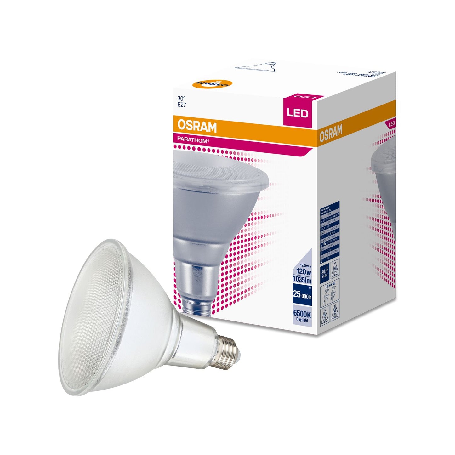 Osram LED PAR38 Light Globe - 13W - 1200lm - IP65 - 6000K