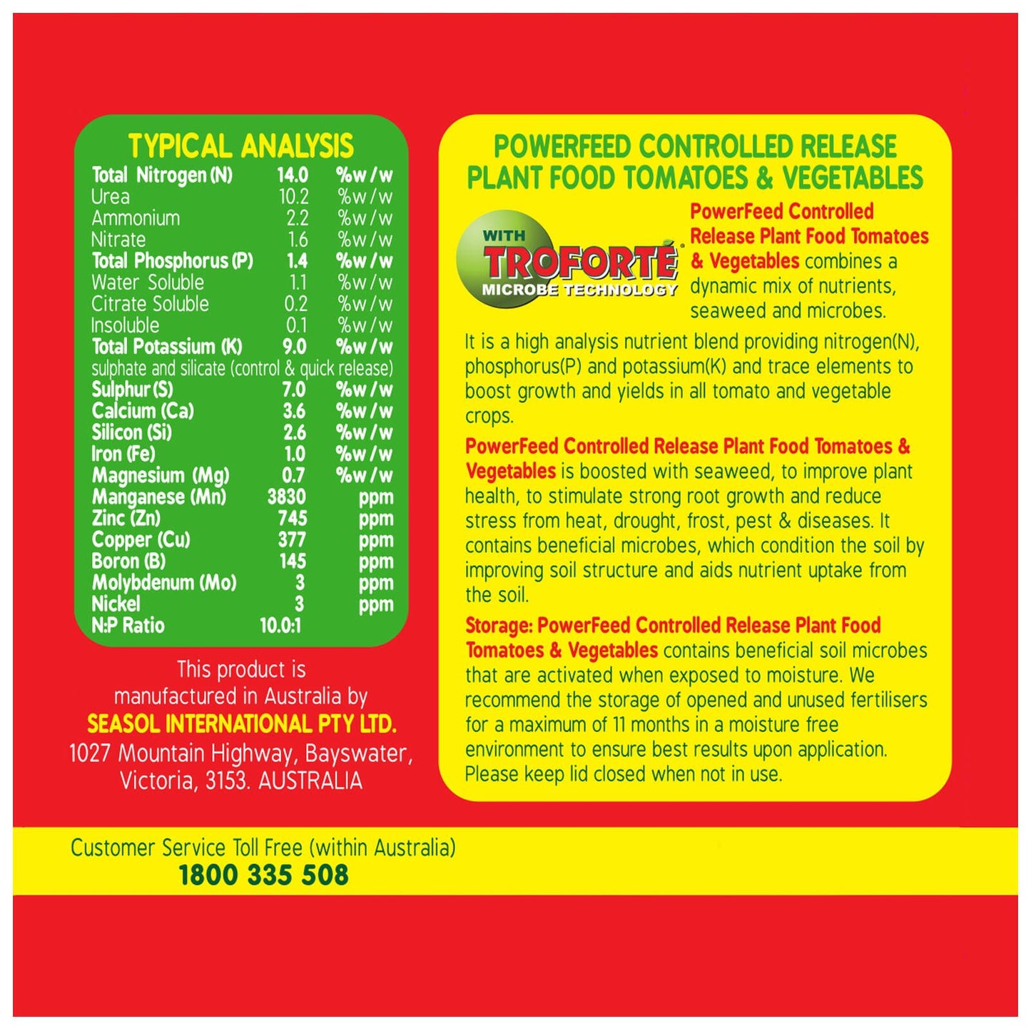 PowerFeed Controlled Release Plant Food - 1kg - Tomatoes & Vegetables