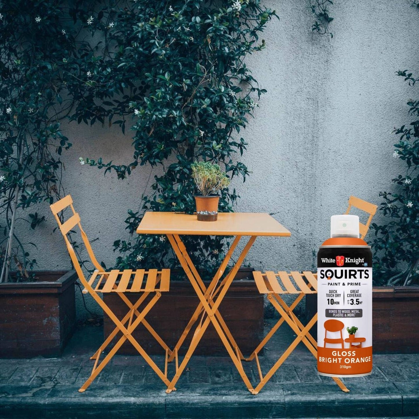 White Knight Squirts Bright Orange Gloss Spray Paint - 310g
