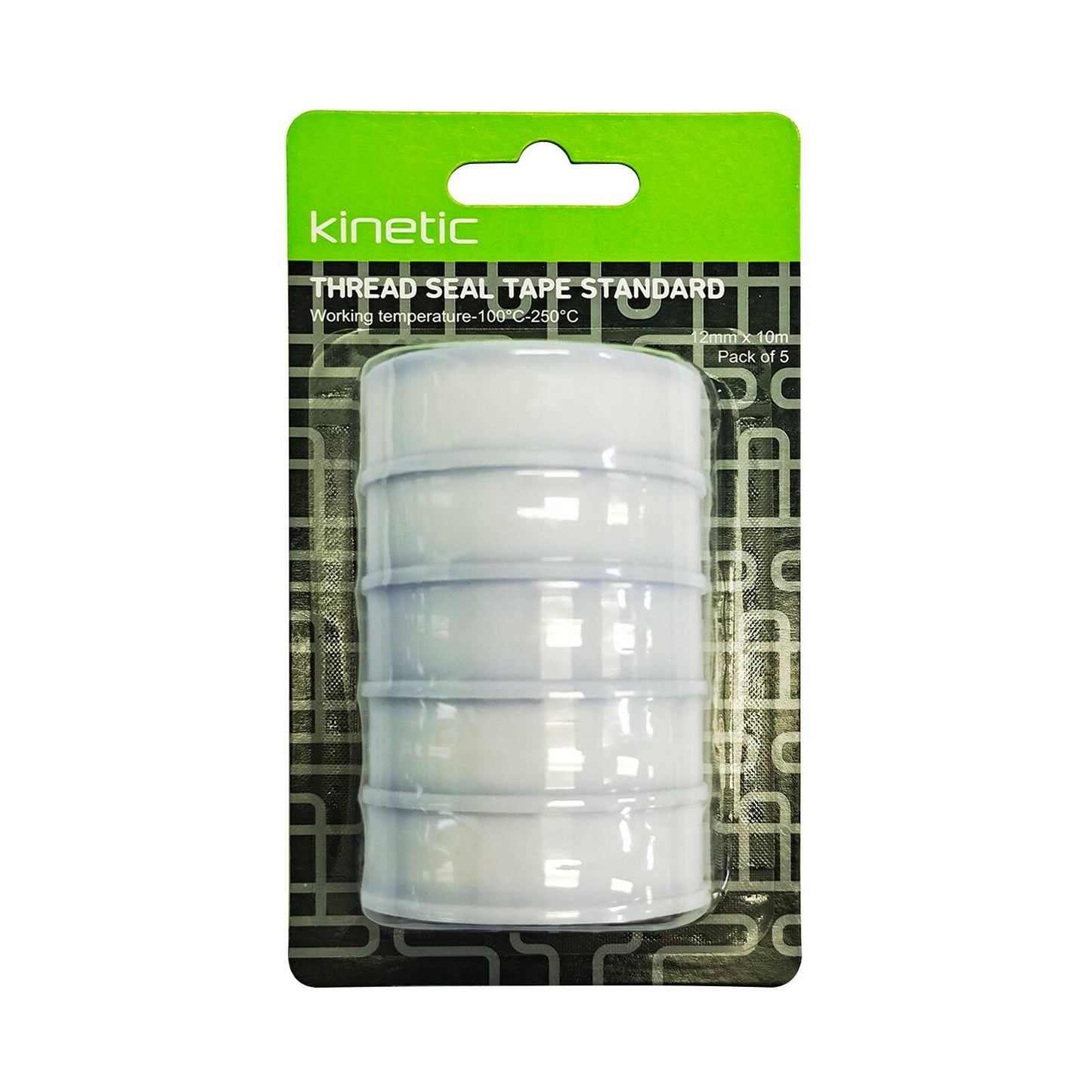 Kinetic 12mm x 10m White Standard Thread Seal - 5 Pack