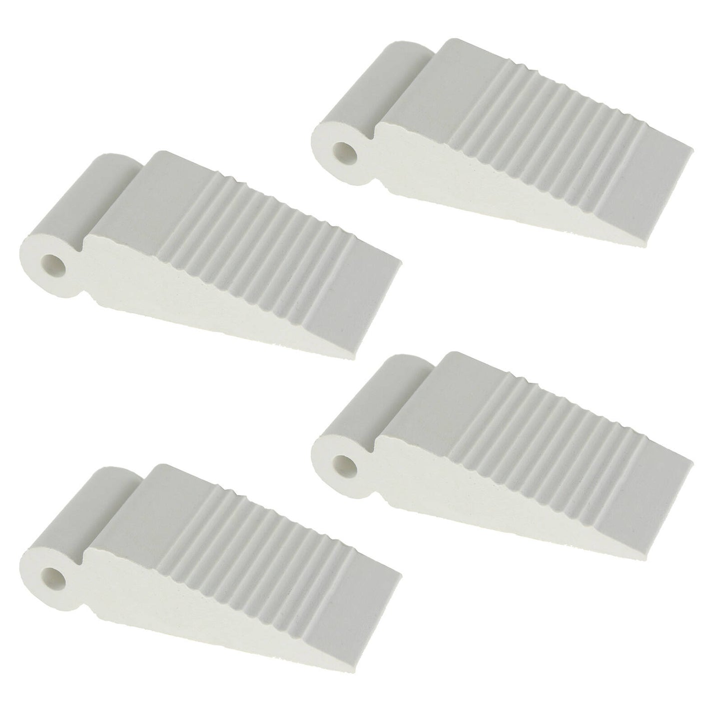 Adoored White Rubber Door Wedge Small 4 Pack