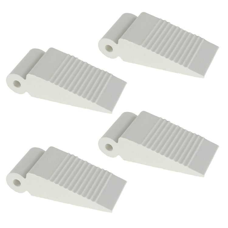 Adoored Small White Rubber Door Wedge 4 Pack