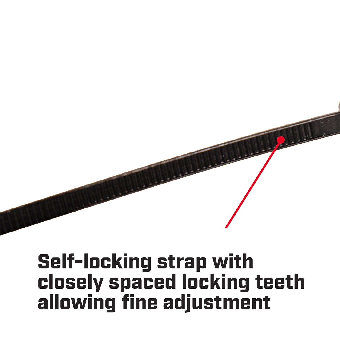 Crescent Black Cable Ties - 150 x 3.6mm - 25 Pack