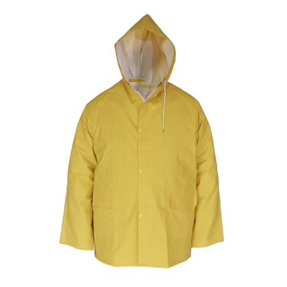 Gripwell Large Raincoat with Hood - 3/4 Length - Yellow - PVC - L