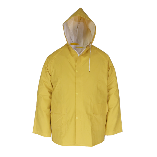 Gripwell Large Raincoat with Hood - 3/4 Length - Yellow - PVC - L