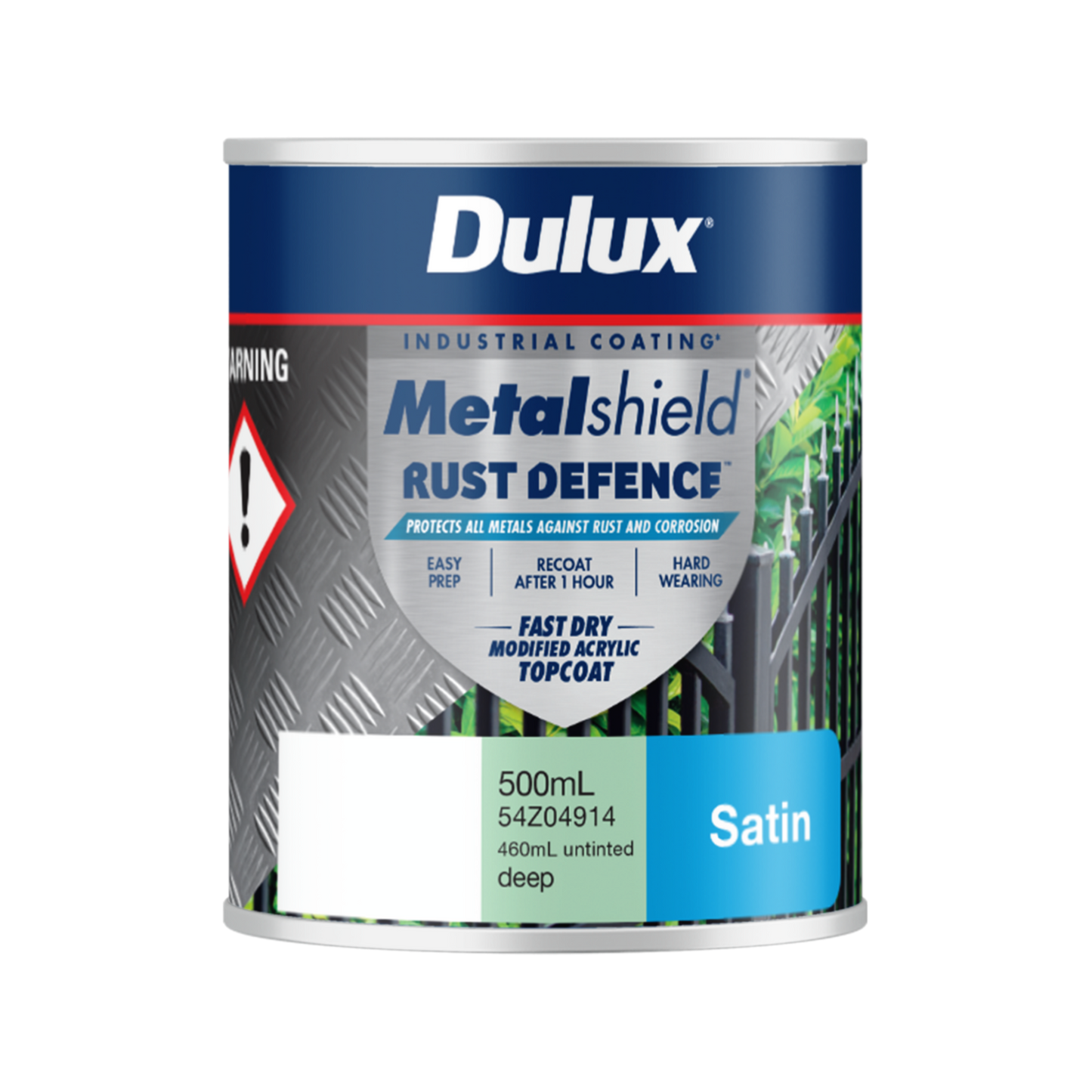 Dulux Metalshield Rust Defence Topcoat - 500ml - Deep Base Satin