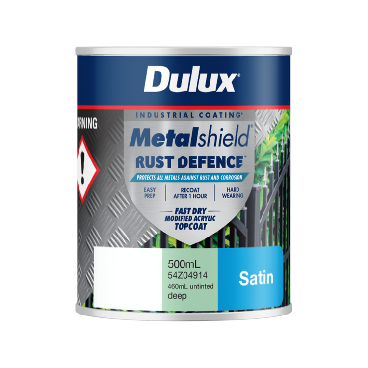 Dulux Metalshield Rust Defence Topcoat - 500ml - Deep Base Satin