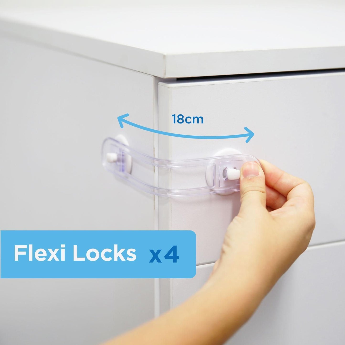 Perma Child Safety Adhesive Flexi Locks - 4 Pack