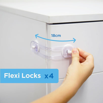 Perma Child Safety Adhesive Flexi Locks - 4 Pack