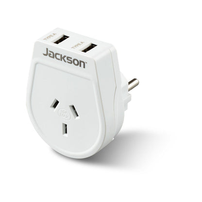 Jackson Outbound Slim USB Travel Adaptor - EU & Bali