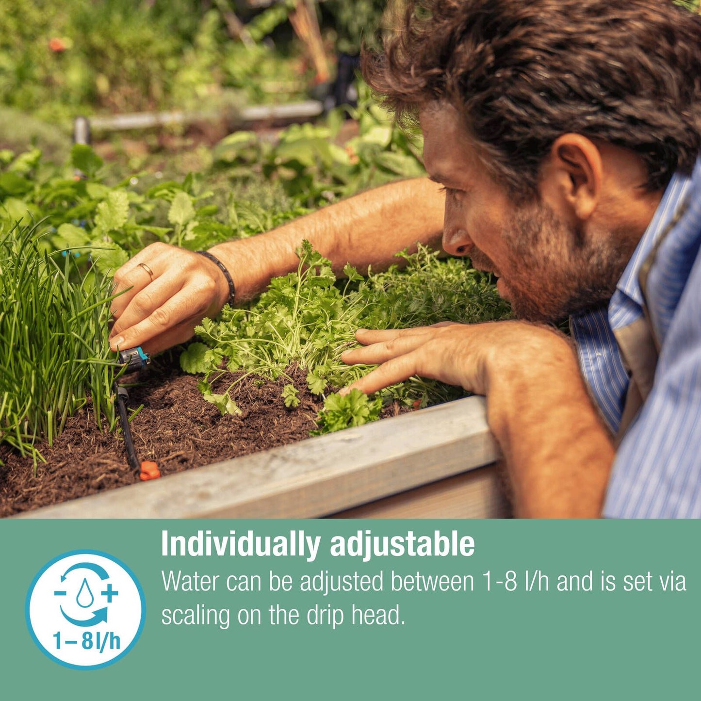 Gardena Adjustable Inline Drip Head - 1-8L/H - 5 Pack
