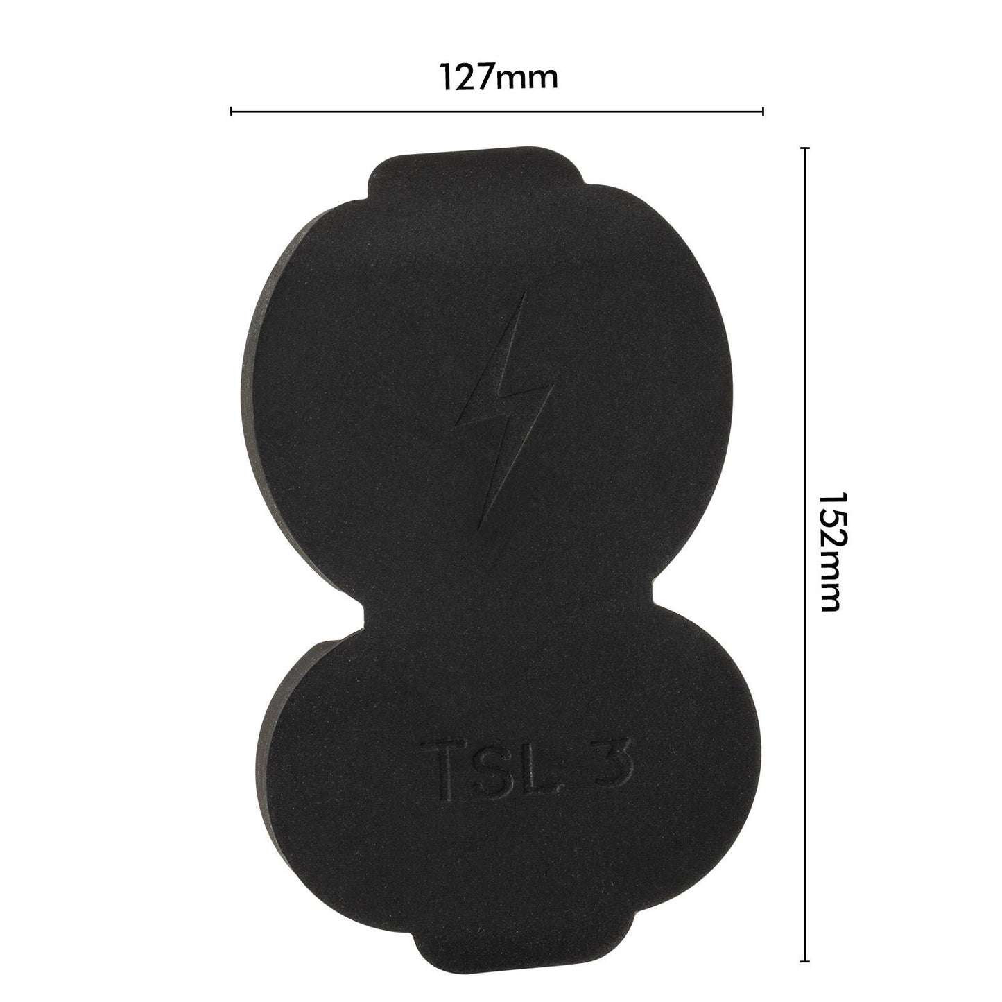 Deta EV Charger Plug Lid - 10 x 68 x 110mm - Black