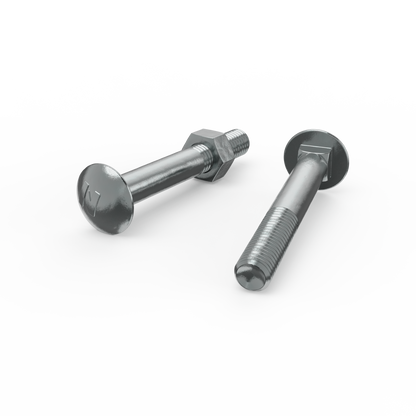 Zenith M10 x 75mm Zinc Plated Cup Head Bolts Nuts - 25 Pack