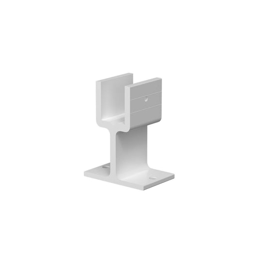 Peak White Aluminium Deck Balustrade Heavy Duty Base Rail Support - 2 Pack