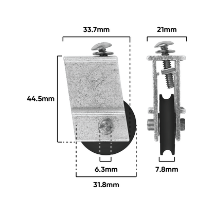 Rolltrak Adjustable Steel Carriage - 34 x 45mm
