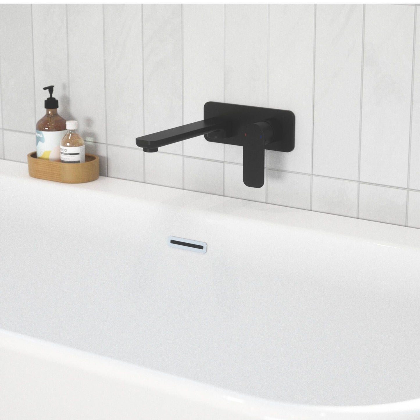 Caroma Luna Wall Basin Mixer - 180 x 122 x 230mm - Satin Black