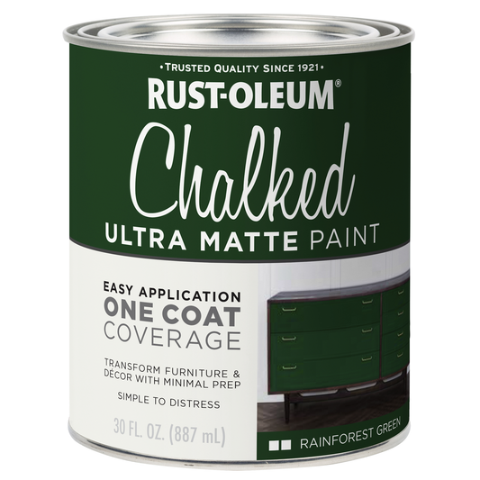 Rust Oleum Chalked Ultra Matte Paint Rainforest Green 887ml