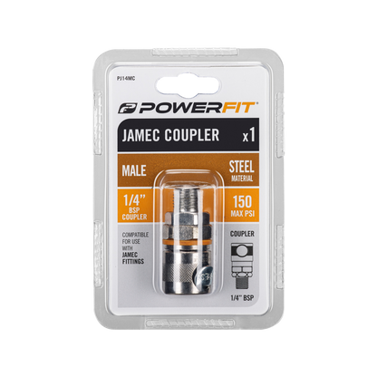 Powerfit Jamec Male Coupler - 1/4" BSP - 150PSI