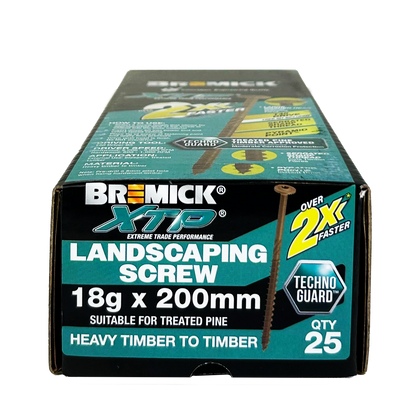 Bremick XTP Landscape Screws - 18g x 200mm - 25 Pack