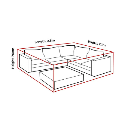 Mojo Corner Lounge with Coffee Table Cover - 2500 x 700 x 2100mm