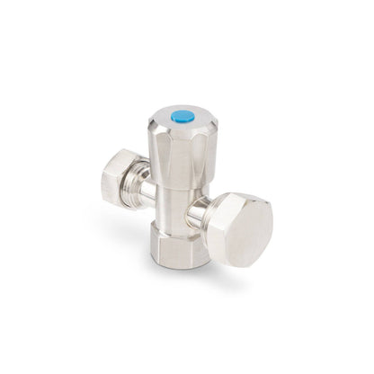 Brasshards 2 Way Under Sink Valve - 20mm x 15mm - Stainless Steel