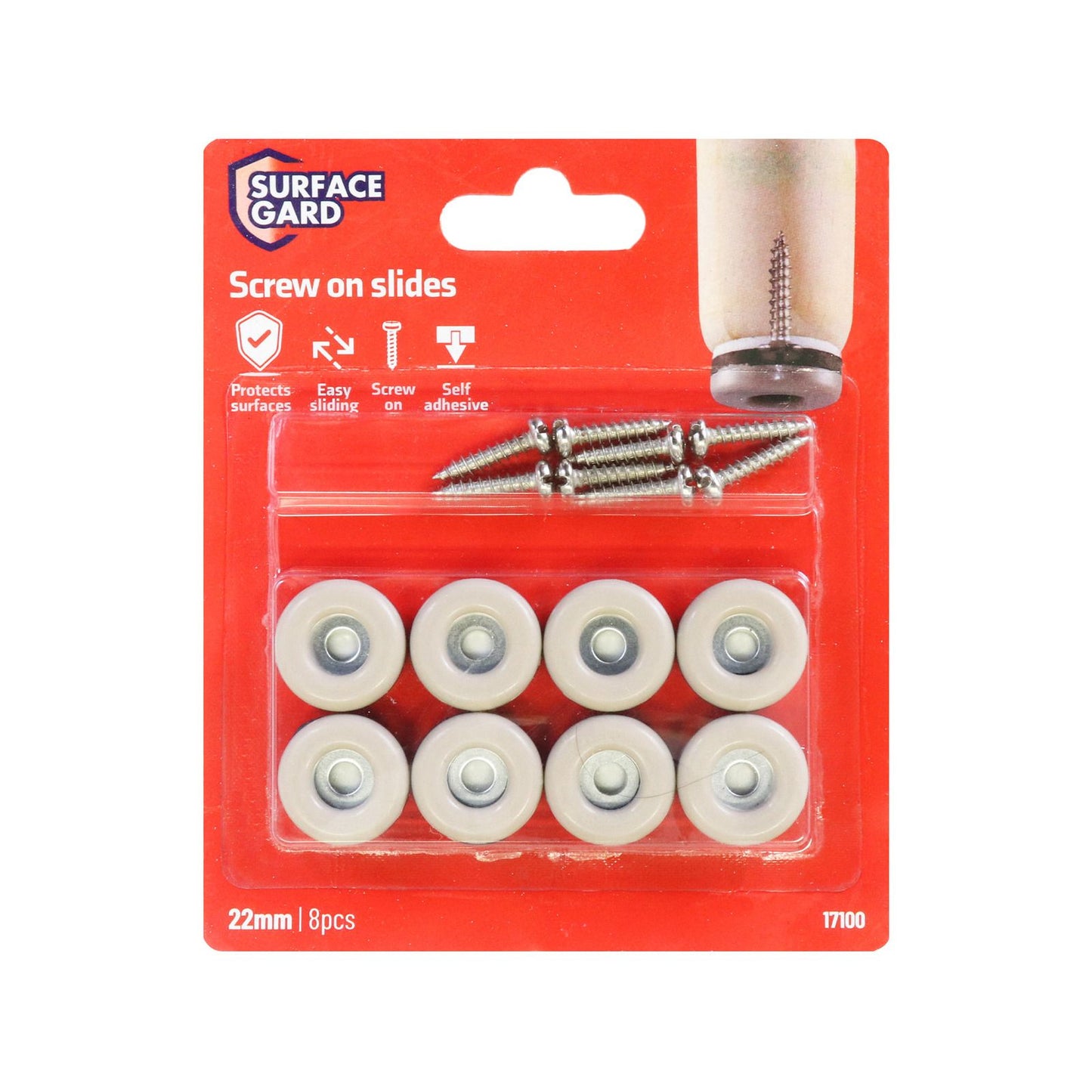 Surface Gard Slide Glide - 22mm - 8 Pack