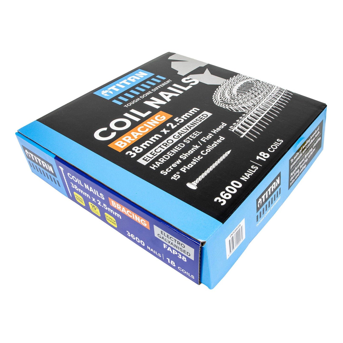 Titan Collated Coil Nail Screw - 38mm - 3600 Pack
