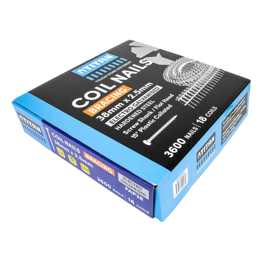 Titan Collated Coil Nail Screw - 38mm - 3600 Pack