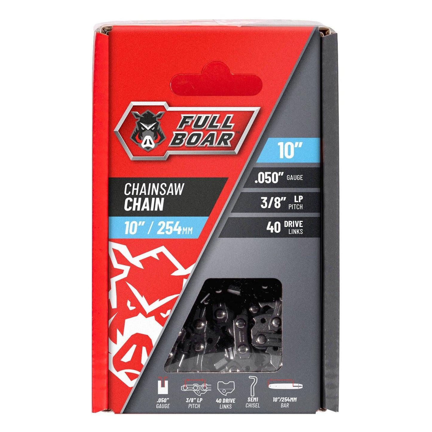 Full Boar Chainsaw Chain - 10" - 254mm - 40 Drive Links