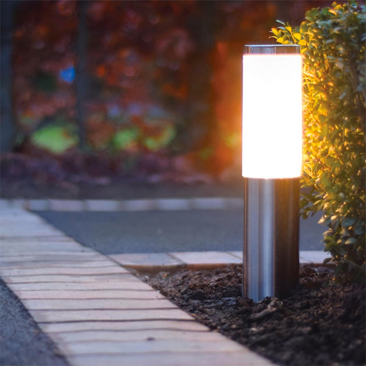 Elluminate Garden Bollard - Warm White - 75mm Stainless Steel - Safe