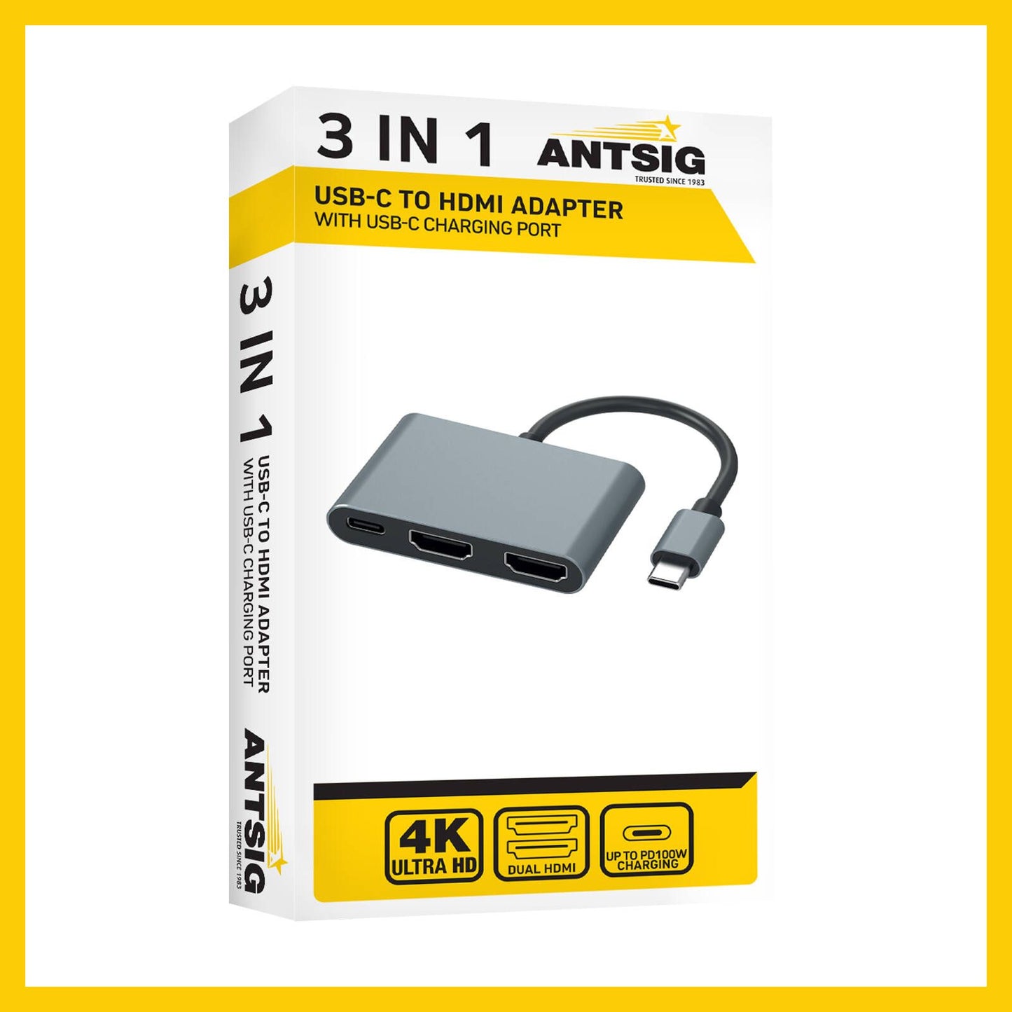 Antsig 3 in 1 USB-C to HDMI Adapter