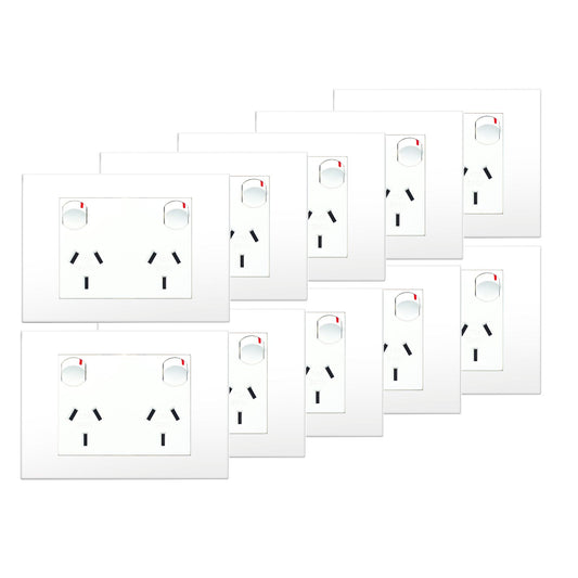 VIVO Double Powerpoint - 10 Pack - White