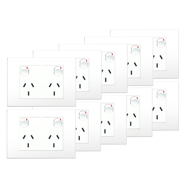 VIVO Double Powerpoint - 10 Pack - White
