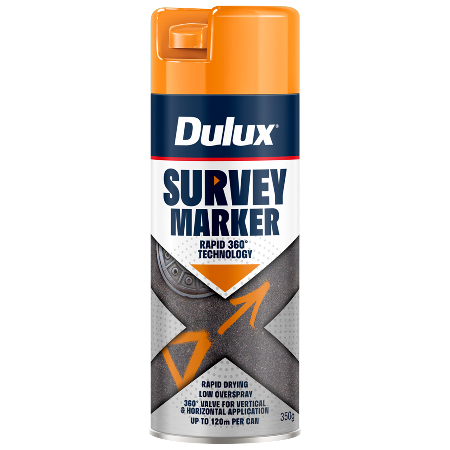 Dulux Fluoro Orange Survey Marker Spray - 350g