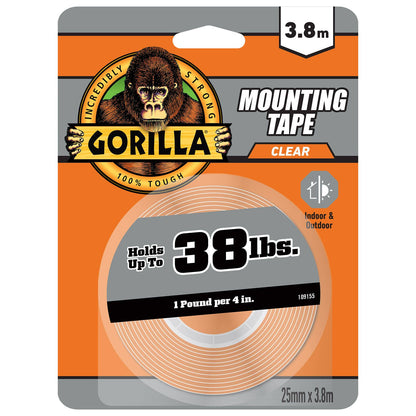 Gorilla Clear Mounting Tape - 3.8m